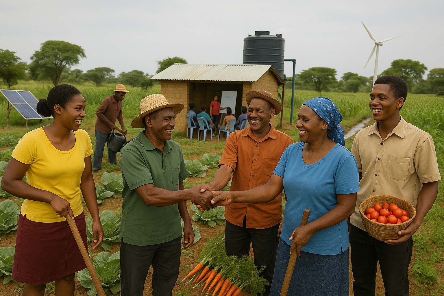 Community members collaborating on inclusive sustainability