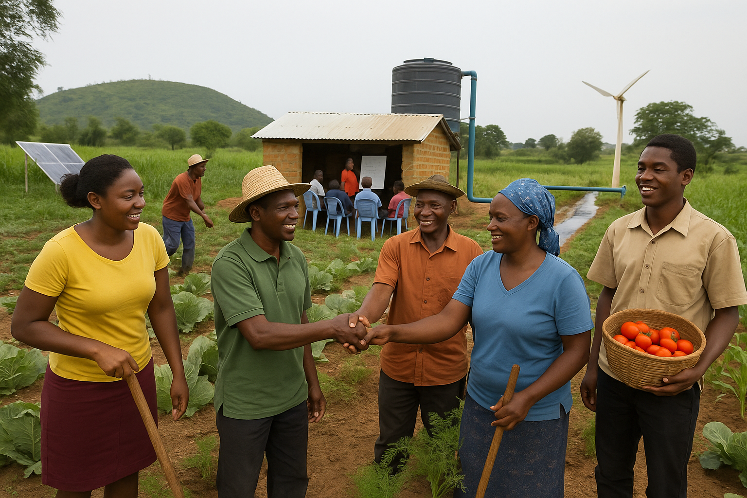 African farmers, trainers and community members participating in the AgriRoots program